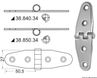 Hengsel med omvendt bolt 101x27 mm
