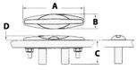 Uppoknaapi, peilikiillotettu AISI316, 217/203 mm