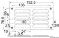 Lamelventil poleret SS + myggenet 76x152 mm