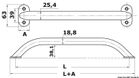 Ovalt rörhandräcke AISI316 19x25 mm 450 mm