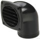 ABS ventilationsudtag med slangetilslutning og krave, sort, 90°, 92 x 92 mm
