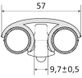 LED-lys for XL dobbelttrinnstige 57 mm 2 stk