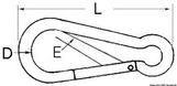 Karabinkrok med plan låsing AISI 316 12 mm