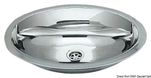 Oval diskho i rostfritt stål, spegelpolerad 510x390 mm