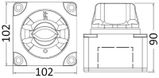 Akkuerotin/päävirtakytkin 550A OFF-ON-BOTH