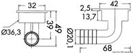 Cockpitafløb AISI 316 Ø 42