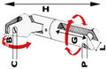 2-ledad svängbar ankarkoppling AISI 316 9/10 mm