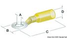 Forisolert vanntett øyekabelsko 6.4 mm gul