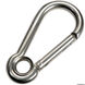 Karabinkrok med innfelt lukking og øye AISI 316 10 mm