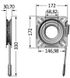 SS dreiesokkel med styring + snapplås 172x172 mm