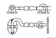 Dørstoppkrok USA-type AISI316 100 mm