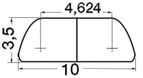 Halvrund AISI316-profil 10 mm