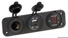 Digitalt voltmeter og amperemeter 12V USB-A + USB-C