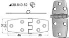 Hengsel med standardtapp 88x38 mm