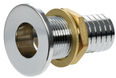 Läpivienti, jossa on litteä pää, kromattua messinkiä 3/4" x 24 mm