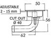 Infällt SS ventilhuvud för bränsletank 50 mm