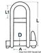 Schackel med säkrad låspinne AISI 316 8 mm