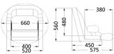 Polstret sete med H51 oppfellbar bolster, for trekking