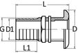 Läpivienti kromattu messinki 1" x 30 mm