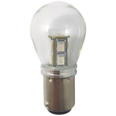 1852 LED lyspære Bay15D,10-36V 2,4/25W rød - 2-pakning