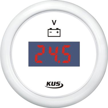 Kus Digitalt Voltmeter 9-32v, Hvit, 12/24v