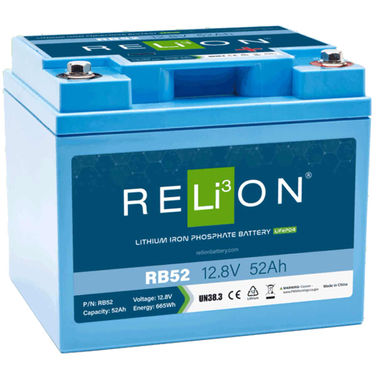 RELiON 12,8 V 52 Ah RB52 LiFePO4-batteri
