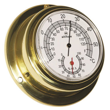 Høydetermometer/hygrometer messing