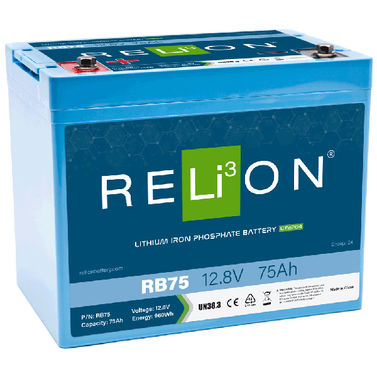 RELiON 12.8V 75Ah RB75 LiFePO4 Battery