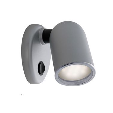 Tube LED Lampe i Mat Sølv, Krom Ring