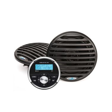 Aquatic AV GP1-sæt med stereoanlæg og højttalere Sort