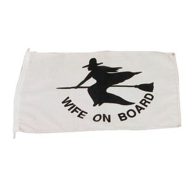 Humoristisk flagg "Wife on board"