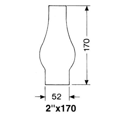 DHR Lampeglas 2x170mm til Olielampe