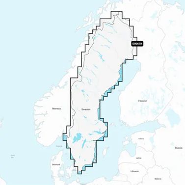 Garmin Navionics+ kartat Ruotsi järvet ja joet
