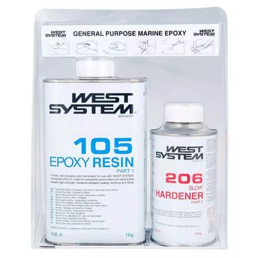 West System Epoxy hærder Slow A-pakke 105/206 1.2 kg