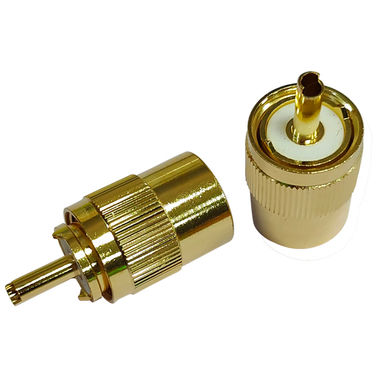 1852 VHF-kontakt PL259 för 6mm kabel, lödning, guldpläterad 2-pa