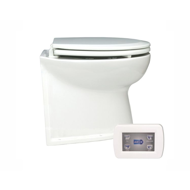 Jabsco elektrisk toalett, Deluxe Spyl 14'', rett, pumpe, 12v