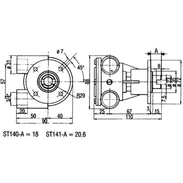 Ancor Impellerpumpe for Motor ST147