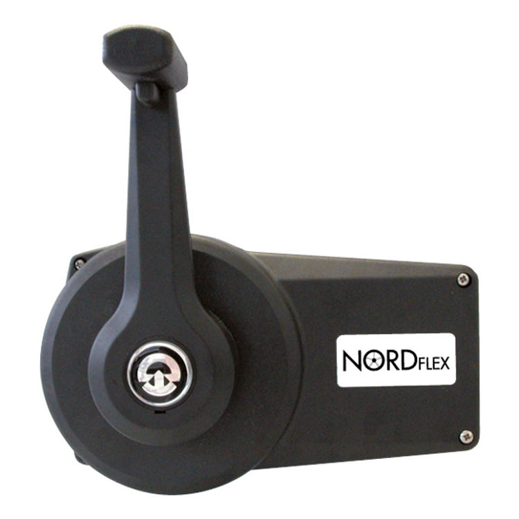 Nordflex-ohjauslaatikko musta yksivipuinen lukolla