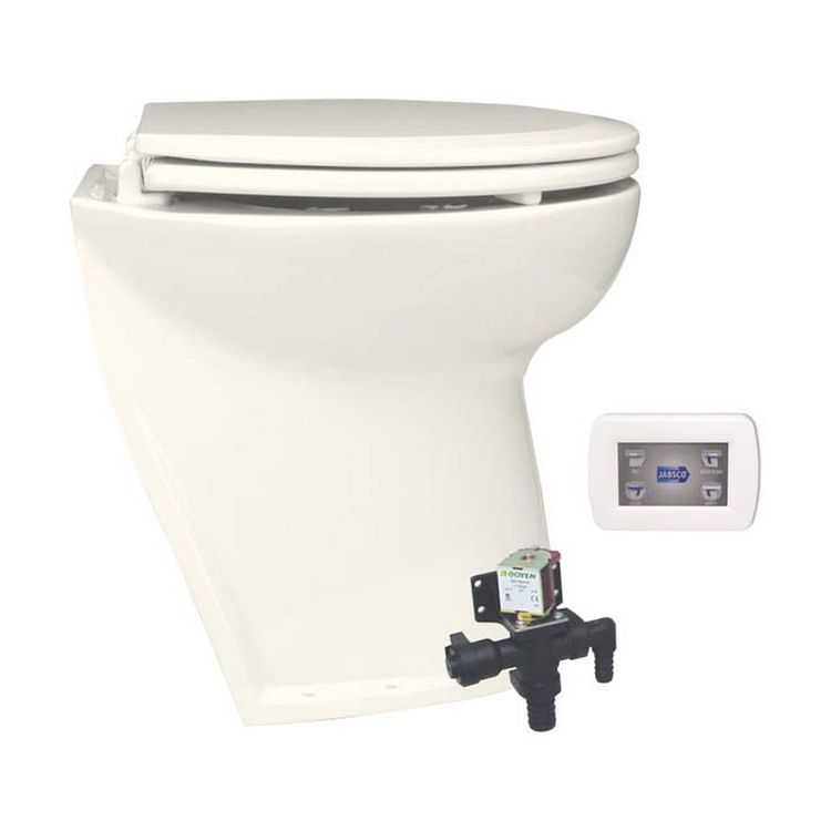 Jabsco Deluxe Flush Elektrisk Toalett 17" Vinklet