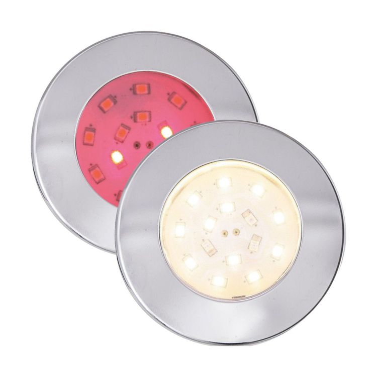 Corona SMD LED, Punainen/Valkoinen Valo, IP65, Kromi