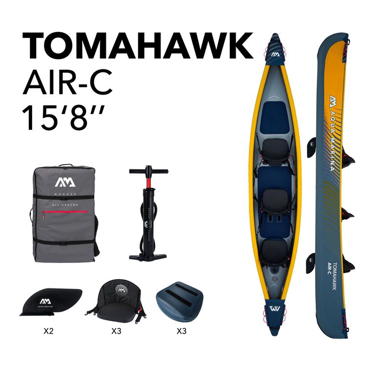 Kanot Uppblåsbar Tomahawk AIR-C Aqua Marina för 3 personer