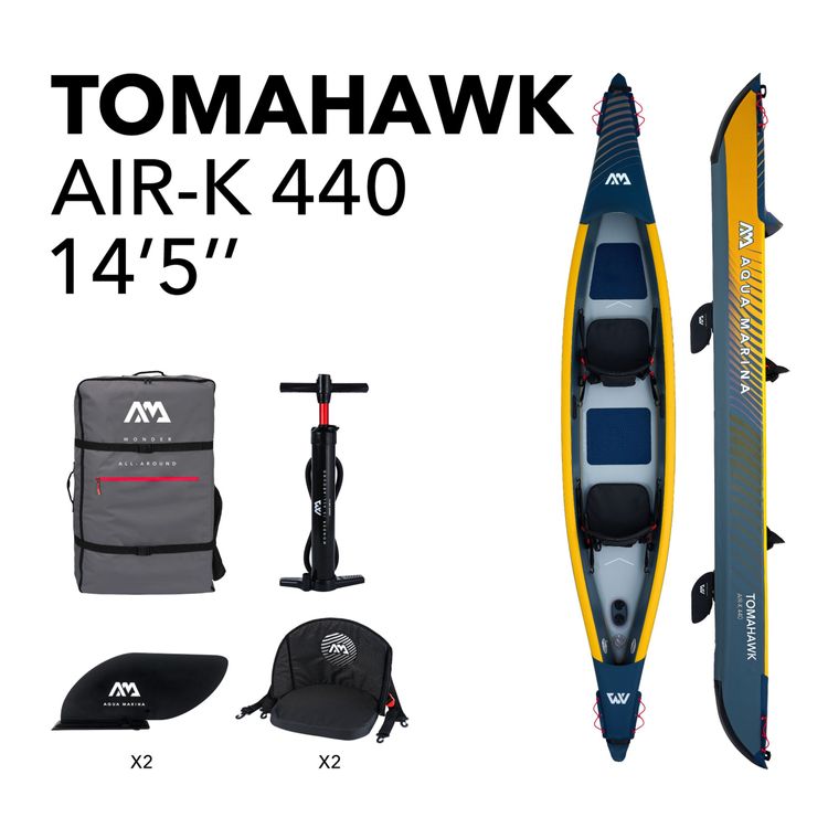 Kajak Oppustelig Tomahawk AIR-K fra Aqua Marina til 2 personer