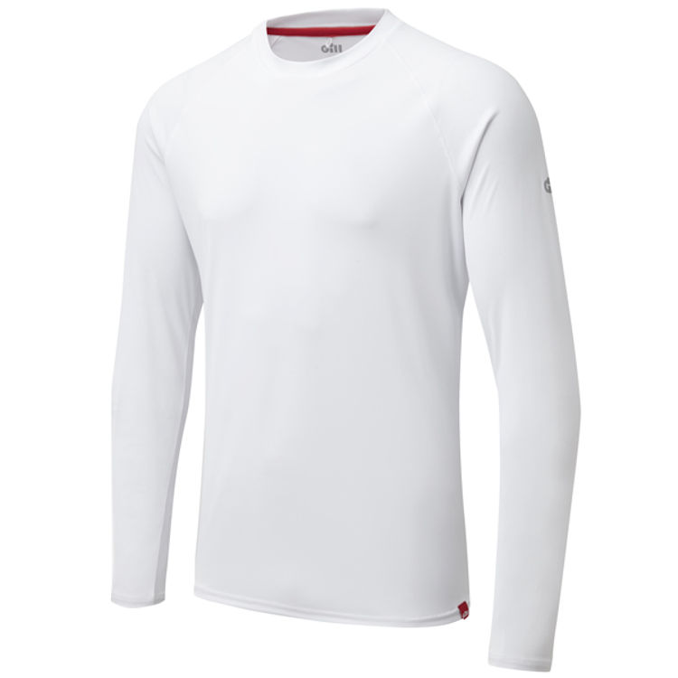 Gill UV011 skjorte m/lange ermer UV50+ hvit for menn