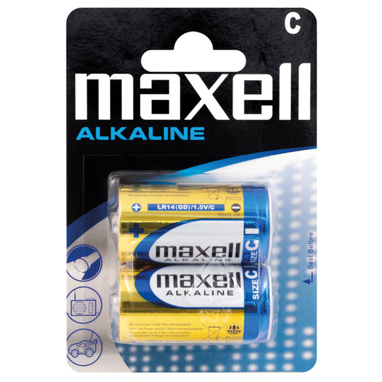 Maxell alkaliska batterier C/LR14 - 2st