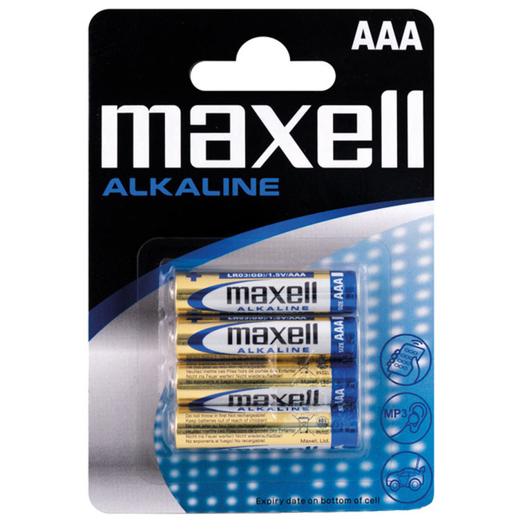 Maxell Alkaliska AAA/LR 03 batterier - 4st