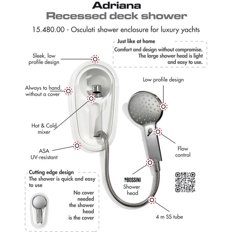 Osculati Adriana Adriana upotettava kansisuihku säädettävä suihkupää
