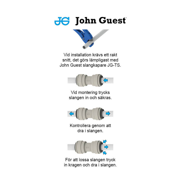 JG-kobling 15 mm med ventil