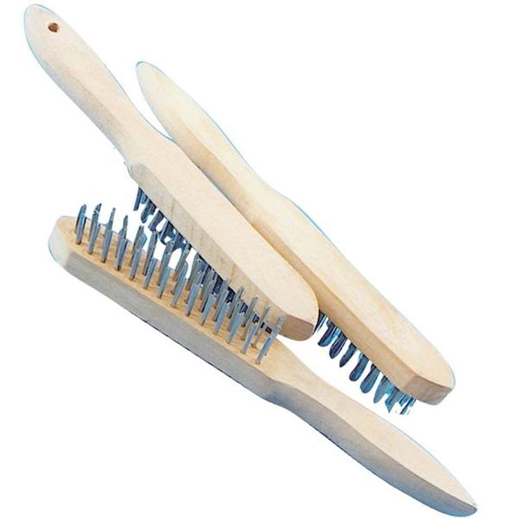Stålbørstesett, 3 deler med 2, 3 og 4 rader med børster