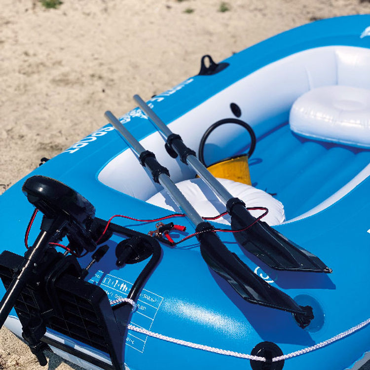 PVC båd 240 cm med EL-motor, pumpe, åre & taske