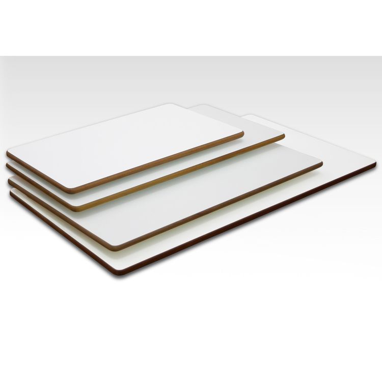 Forma Bordplade Hvid med teaktræskant, 66x112cm